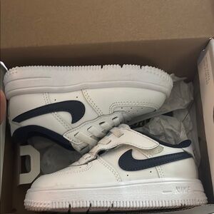Nike Kids White and Navy Sneakers